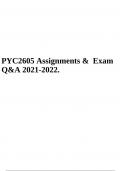 PYC2605 Assignments & Exam Q&A 2021-2022.