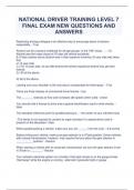 NATIONAL DRIVER TRAINING LEVEL 7 FINAL EXAM NEW QUESTIONS AND ANSWERS