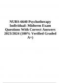 NURS-6640 Midterm Exam 2023 | 2024 Questions With Correct Answers (100% Verified Rated A+)