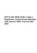 PNVN 1631 Quiz 2 Respiratory System 2023