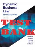 TEST BANK for Dynamic Business Law: The Essentials, 5th Edition Kubasek, Browne, Herron, Dhooge, Barkacs. ISBN13: 9781260253382 . (Complete Chapters 1-25)