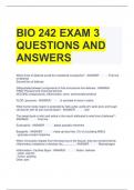 BIO 242 EXAM 3 QUESTIONS AND ANSWERS