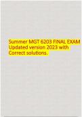 Summer MGT 6203 FINAL EXAM Updated version 2023 with Correct solutions.