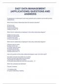 D427 DATA MANAGEMENT (APPLICATIONS) QUESTIONS AND ANSWERS