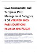Iowa Ornamental and  Turfgrass Pest  Management Category  3 OT VERIFIED 100%  PASS SOLUTIONS REVISED 2023//2024