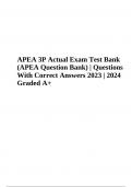 APEA 3P Actual Exam Test Bank (APEA Question Bank) | Questions With Correct Answers 2023 | 2024 Graded A+