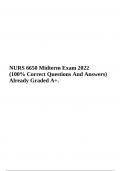 NURS 6650 Midterm Exam 2022 With Answers 100%