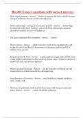 Bio 201 Exam 1 questions with correct answers