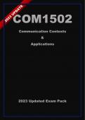 COM1502 Updated Exam Pack (2023) Oct/Nov - Communication Contexts And Applications [A+ Guaranteed]