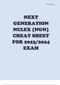 NEXT GENERATION NCLEX {NGN} CHEAT SHEET FOR 2023/2024 EXAM