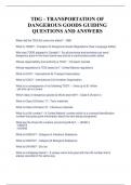 TDG - TRANSPORTATION OF DANGEROUS GOODS GUIDING QUESTIONS AND ANSWERS