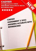 CAD1501 Assignment 2 2023 (524037) Answers with Referencing included! 