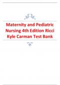Maternity and Pediatric Nursing 4th Edition 2024 latest update by Ricci Kyle Carman Test Bank.pdf
