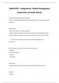 MNM3705 - Assignment 3 Retail Managment (University of South Africa) 2023