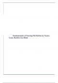 Fundamentals of Nursing 9th Edition by Taylor, Lynn, Bartlett Test Bank