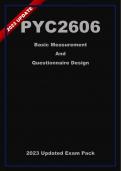 PYC2606 Updated Exam Pack (2023) Oct/Nov - Basic Measurement And Questionnaire Design [A+ Guaranteed]