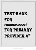TEST BANK FOR PHARMACOLOGY FOR PRIMARY PROVIDER 4TH EDITION 2024 UPDATE BY EDMUNDS 