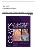 Test Bank - Gray’s Anatomy for Students, 4th Edition (Drake, 2020), Chapter 1-8 | All Chapters