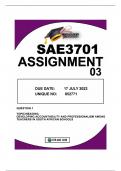 SAE3701 ASSIGNMENT 3 DUE 17 JULY2023