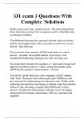 331 exam 3 Questions With Complete  Solutions