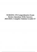 NURSING 270 Comprehensive Exam Review Questions With Answers 2023/2024 | Complete Solution Graded A+