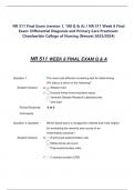 NR 511 Final Exam (version 1, 100 Q & A) NR 511 Week 8 Final Exam Differential Diagnosis and Primary Care