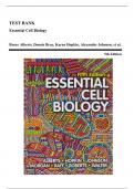 Test Bank - Essential Cell Biology, 5th Edition (Alberts, 2020), Chapter 1-20 | All Chapters