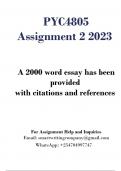 PYC4805 Assignment 2 2023 (QUALITY ESSAY)