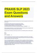 PRAXIS SLP 2023 Exam Questions and Answers
