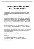 C706 Study Guide| 115 Questions| With Complete Solutions