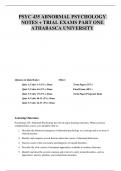 PSYC 435 ABNORMAL PSYCHOLOGY NOTES + TRIAL EXAMS PART ONE ATHABASCA UNIVERSITY 