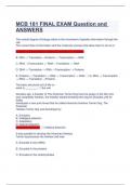 MCB 181 FINAL EXAM Question and ANSWERS.