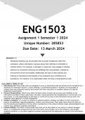 ENG1503 Assignment 1 (ANSWERS) Semester 1 2024 - DISTINCTION GUARANTEED