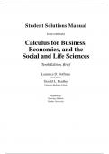 Student Solutions Manual to accompany Calculus for Business, Economics, and the Social and Life Sciences Tenth Edition