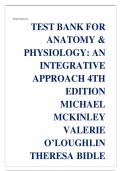TEST BANK FOR ANATOMY & PHYSIOLOGY: AN INTEGRATIVE APPROACH 4TH EDITION MICHAEL MCKINLEY VALERIE O’LOUGHLIN THERESA BIDLE: ISBN-10 1260265218 ISBN-13 978-1260265217, A+ guide
