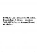 BIO250L Lab 5 Questions With 100% Correct Answers (Eukaryotic Microbes, Parasitology, & Viruses) | Latest Graded A+