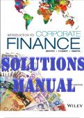SOLUTIONS MANUAL for Introduction to Corporate Finance, 4th Canadian Edition by Booth, Cleary and Rakita. ISBN 9781119252214, ISBN 9781119171287. (All 24 Chapters -Complete Download)