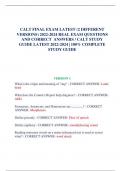 CALT FINAL EXAM LATEST (2 DIFFERENTVERSIONS) 2022-2024 REAL EXAM QUESTIONSAND CORRECT ANSWERS