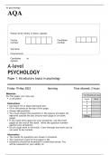 AQA A level PSYCHOLOGY Paper 1 MAY 2023 QUESTION PAPER: Introductory topics in psychology
