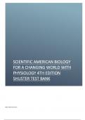 Scientific American Biology for a Changing World with Physiology 4th Edition Shuster TEST BANK.