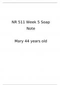 NR 511 Week 5 Soap Note.