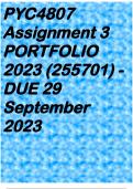 PYC4807 Assignment 3 PORTFOLIO 2023 (255701) - DUE 29 September 2023