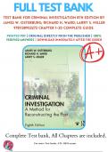Test Bank For Criminal Investigation 8th Edition By James W. Osterburg; Richard H. Ward; Larry S. Miller 9781138903272 Chapter 1-20 Complete Guide 
