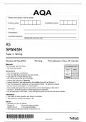 AQA 7691-2 SPANISH-AS-PAPER 2 JUN23-Paper 2 Writing