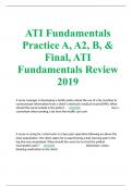 ATI Fundamentals Practice A, A2, B, & Final, ATI Fundamentals Review 2019