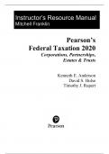 Instructor’s Resource Manual Pearson's Federal Taxation 2020 Corporations, Partnerships, Estates & Trusts by Timothy J. Rupert, Kenneth E. Anderson