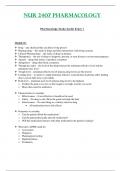 Exam 1 Study Guide - NUR2407 / NUR 2407 (Latest 2023 / 2024) : Pharmacology - Rasmussen