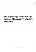 Test Bank For The Psychology of Women 7th Edition Margaret W. Matlin’s  | Complete 2024