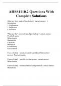 AHSS1110.2 Questions With Complete Solutions
