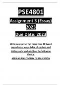 PSE4801 ASSIGNMENT 3 2023